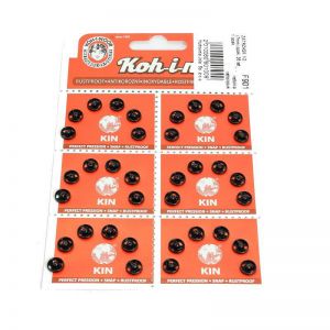 Zatrzaski metalowe Jola 7mm Czarne, 6szt